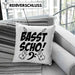 Bassist Kissen mit Füllung 40x40 Geschenk Bass-Spieler Geschenkidee Basst Scho ! (Grau) Blau Trendation