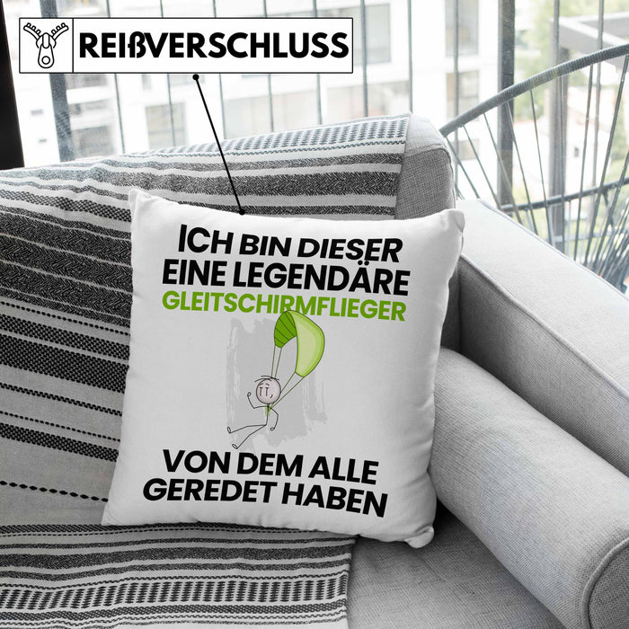 Gleitschirmflieger Geschenk Kissen mit Füllung 40x40 Lustige Geschenkidee Geburtstag für Gleitschirmflieger Ich Bin Dieser Legendäre Gleitschirmflieger Von Dem Alle Geredet Haben (Grau) Grau Trendation