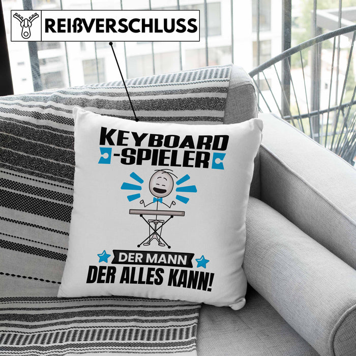 Keyboard-Spieler Kissen mit Füllung 40x40 Geschenk für Keyboard-Spieler Der Mann Der Alles Kann Geschenkidee zum Geburtstag (Grau) Grün Trendation