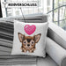 Chihuhahua Besitzer Kissen mit Füllung 40x40 Geschenk Chihuhahua Besitzer Geschenkidee Frauchen Herrchen (Grau) Blau Trendation