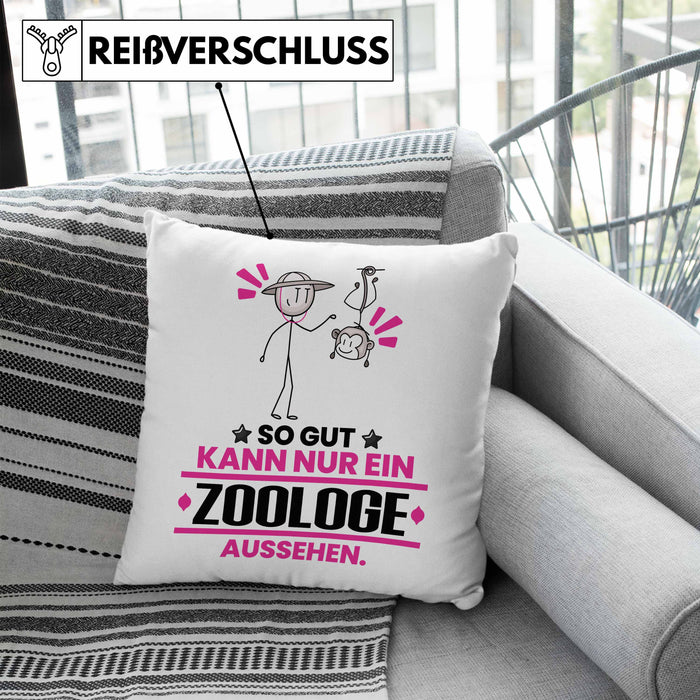 Zoologe Geschenk Kissen mit Füllung 40x40 So Gut Kann Nur Ein Zoologe Aussehen Geschenkidee (Grau) Blau Trendation