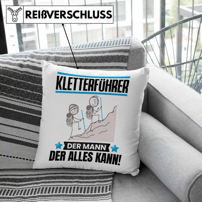 Kletterführer Kissen mit Füllung 40x40 Geschenk für Kletterführer Der Mann Der Alles Kann Geschenkidee zum Geburtstag (Grau) Rosa Trendation