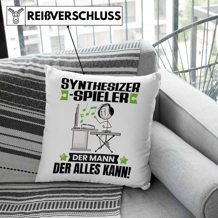 Synthesizer-Spieler Kissen mit Füllung 40x40 Geschenk für Synthesizer-Spieler Der Mann Der Alles Kann Geschenkidee zum Geburtstag (Grau) Rosa Trendation