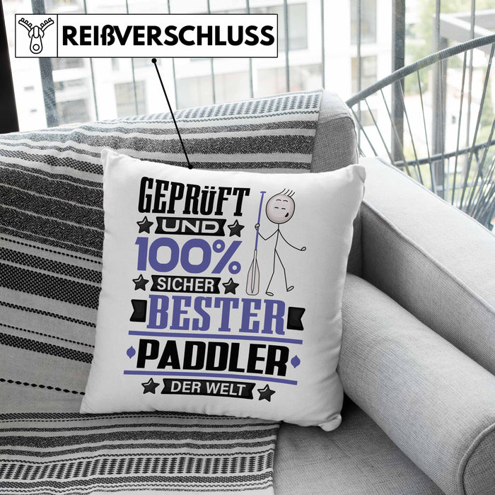 Paddler Geschenk Lustiger Spruch für Paddler Geschenkidee Bester Paddler Der WeltKissen mit Füllung 40x40 (Grau) Grün Trendation