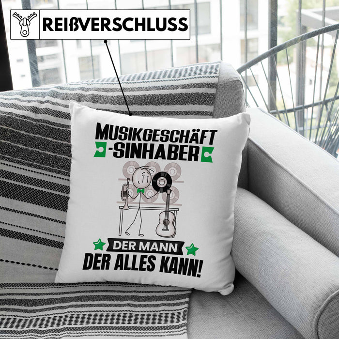 Musikgeschäftsinhaber Kissen mit Füllung 40x40 Geschenk für Musikgeschäftsinhaber Der Mann Der Alles Kann Geschenkidee zum Geburtstag (Grau) Rosa Trendation