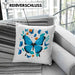 Schmetterling Kissen mit Füllung 40x40 Grafik Geschenkidee (Grau) Blau Trendation
