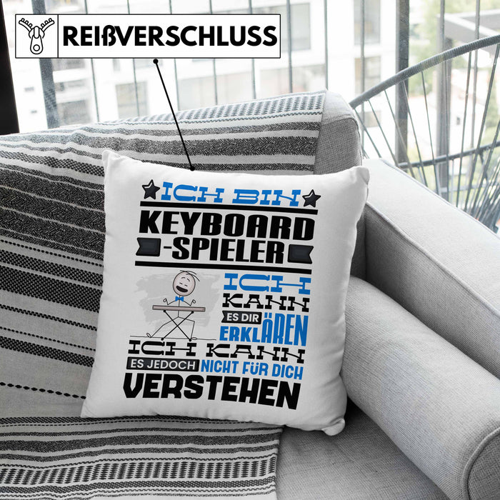 Keyboard-Spieler Geschenk Kissen mit Füllung 40x40 Geschenkidee für Keyboard-Spieler Geburtstag Lustig Ich Bin Keyboard-Spieler Ich Kann Es Dir Erklären Aber Nicht Für Dich Verstehen (Grau) Grün Trendation