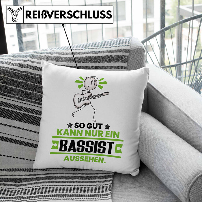 Bassist Geschenk Kissen mit Füllung 40x40 So Gut Kann Nur Ein Bassist Aussehen Geschenkidee (Grau) Rosa Trendation