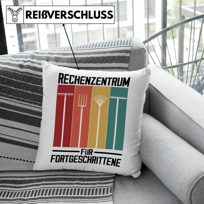 Rechenzentrum für Forgeschrittene Kissen mit Füllung 40x40 Gschenk Gärtner, Hobbygärtner Geschenkidee Lustiger Spruch Häferl (Grau) Grau Trendation