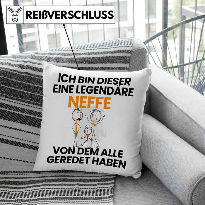 Neffe Geschenk Kissen mit Füllung 40x40 Lustige Geschenkidee Geburtstag für Neffe Ich Bin Dieser Legendäre Neffe Von Dem Alle Geredet Haben (Grau) Rosa Trendation