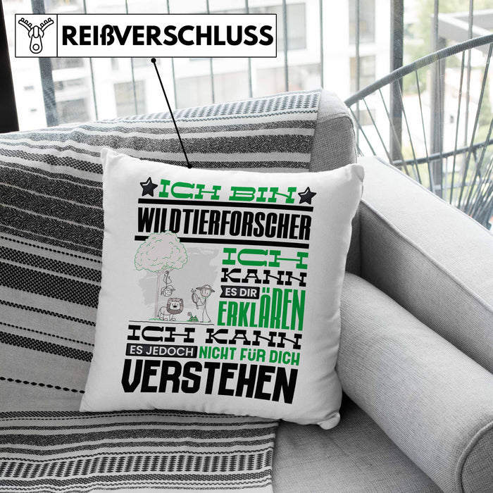 Wildtierforscher Geschenk Kaffee-Kissen mit Füllung 40x40 Geschenkidee für Wildtierforscher Ich Bin Wildtierforscher Ich Kann Es Dir Erklären Jedoch Nicht Für Dich Verstehen Spruch Lustig (Grau) Grau Trendation