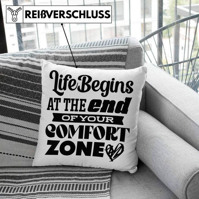 Entrepreneur Kissen mit Füllung 40x40 Entrepreneurship Geschenk Spruch Motivation Idee Sprüche Geschenkidee (Grau) Rosa Trendation