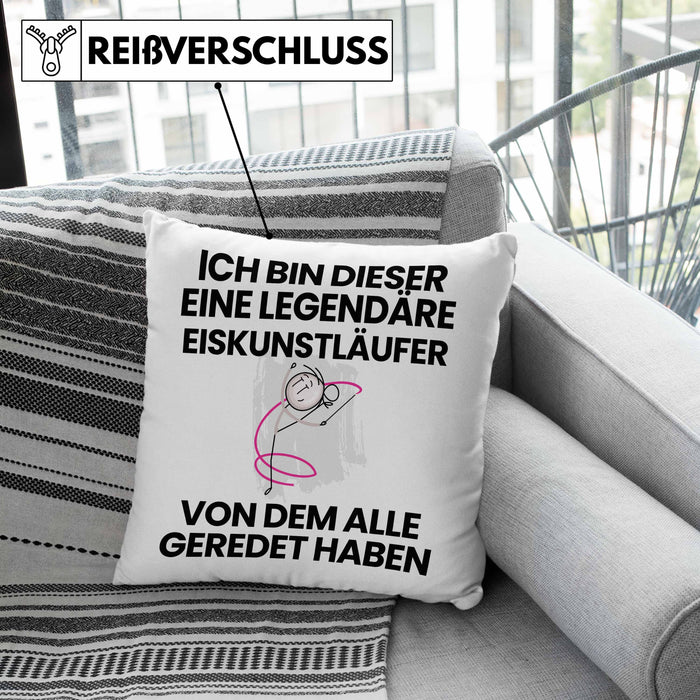 Eiskunstläufer Geschenk Kissen mit Füllung 40x40 Lustige Geschenkidee Geburtstag für Eiskunstläufer Ich Bin Dieser Legendäre Eiskunstläufer Von Dem Alle Geredet Haben (Grau) Grau Trendation