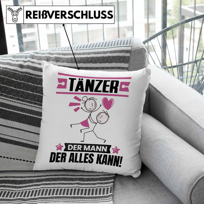 Tänzer Kissen mit Füllung 40x40 Geschenk für Tänzer Der Mann Der Alles Kann Geschenkidee zum Geburtstag (Grau) Rosa Trendation