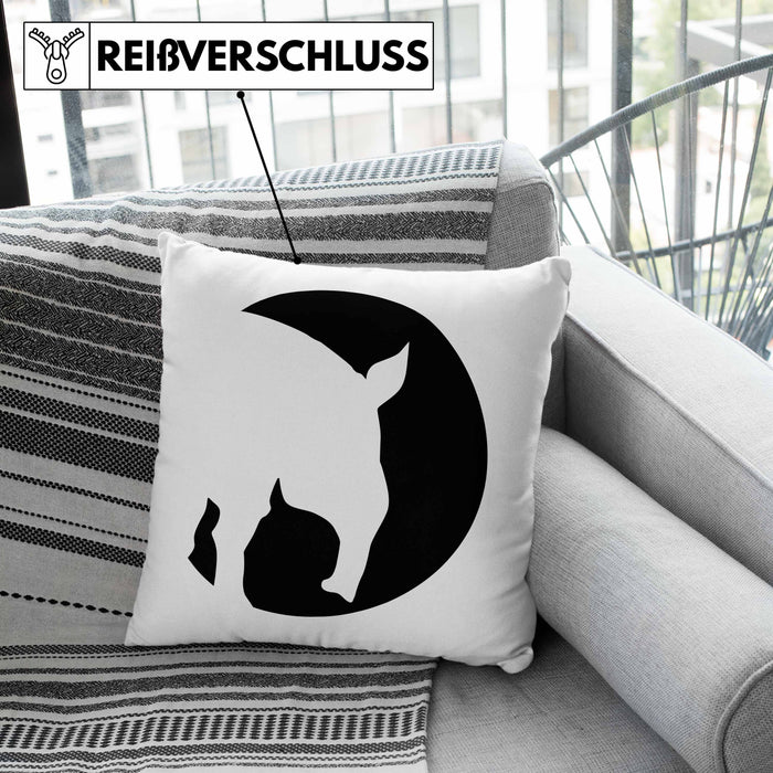 Lustige Tapir Kissen mit Füllung 40x40 Geschenk Tapir Liebhaber Grafik (Grau) Grün Trendation