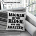 Lustige "Machen Ist Wie Reden Nur Viel Krasser" Kissen mit Füllung 40x40 Geschenk für Macher mit Spruch (Grau) Blau Trendation