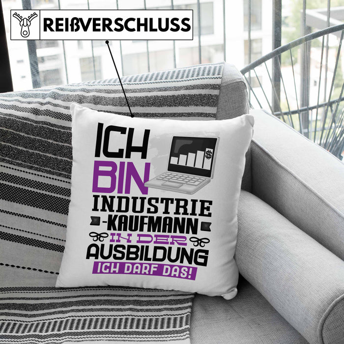 Industriekaufmann Ausbildung Kissen mit Füllung 40x40 Geschenk Ich Bin Industriekaufmann In Der Ausbildung Ich Darf Das Geschenkidee Spruch (Grau) Grau Trendation