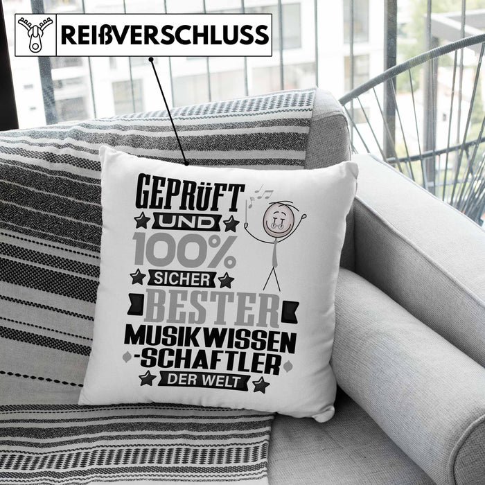 Musikwissenschaftler Geschenk Lustiger Spruch für Musikwissenschaftler Geschenkidee Bester Musikwissenschaftler Der WeltKissen mit Füllung 40x40 (Grau) Grau Trendation