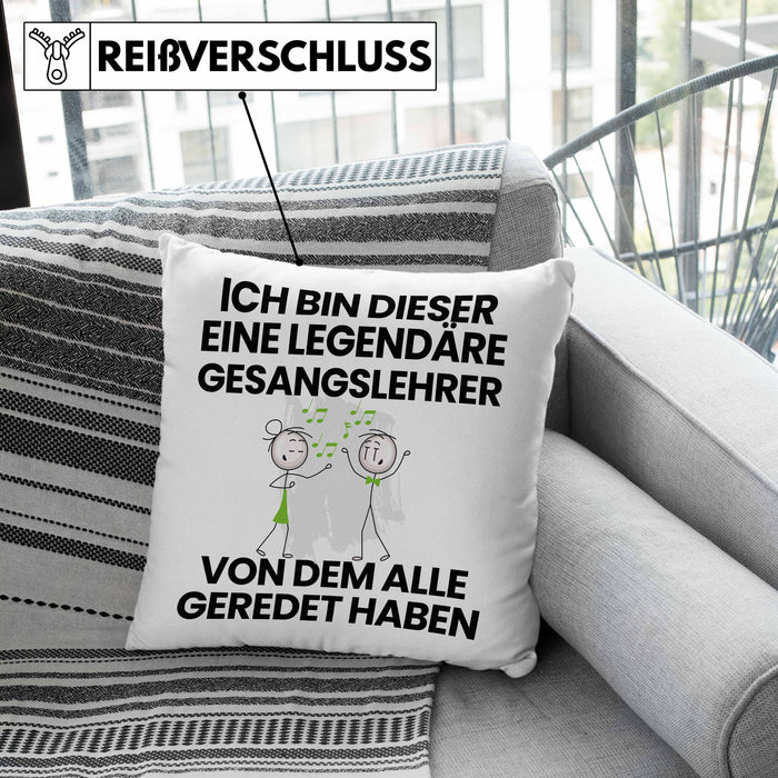 Gesangslehrer Geschenk Kissen mit Füllung 40x40 Lustige Geschenkidee Geburtstag für Gesangslehrer Ich Bin Dieser Legendäre Gesangslehrer Von Dem Alle Geredet Haben (Grau) Rosa Trendation