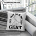 Die Mit Dem Hund Geht Kissen mit Füllung 40x40 Geschenk für Frauchen Hundebesitzerin Geschenkidee (Grau) Rosa Trendation