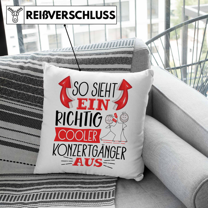 So Sieht Ein Richtig Cooler Konzertgänger Aus Geschenk Kissen mit Füllung 40x40 Lustiger Spruch Geschenkidee (Grau) Grün Trendation