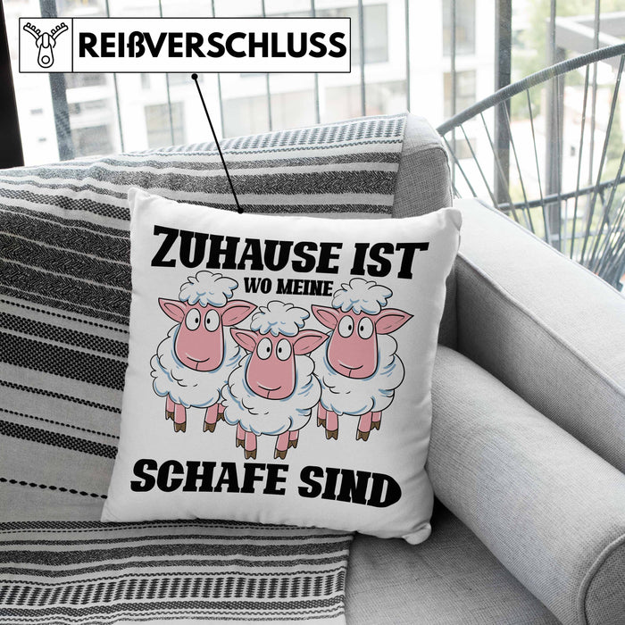 Lustige Kissen mit Füllung 40x40 Schaf Liebhaber Hirte Geschenk zum Geburtstag (Grau) Grau Trendation