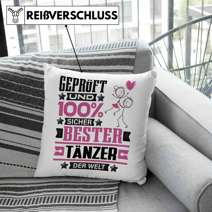 Tänzer Geschenk Lustiger Spruch für Tänzer Geschenkidee Bester Tänzer Der WeltKissen mit Füllung 40x40 (Grau) Grau Trendation