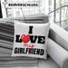I Love My Girlfriend Kissen mit Füllung 40x40 Geschenk für Freund Beziehung Liebe Geschenkidee (Grau) Blau Trendation