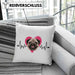 Mops Besitzer Kissen mit Füllung 40x40 Geschenk Lustiger Spruch Geschenkidee Herzschlag Mops (Grau) Blau Trendation