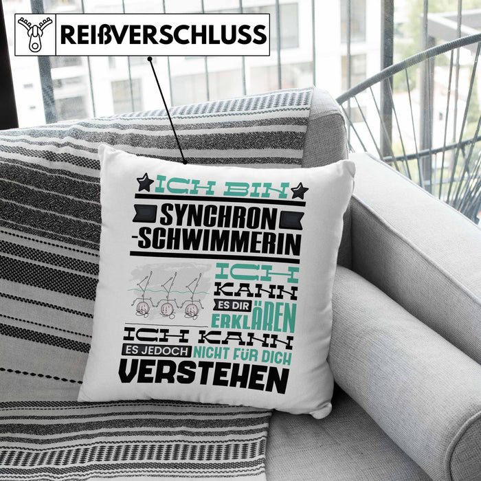 Synchronschwimmerin Geschenk Kaffee-Kissen mit Füllung 40x40 Geschenkidee für Synchronschwimmerin Ich Bin Synchronschwimmerin Ich Kann Es Dir Erklären Jedoch Nicht Für Dich Verstehen Spruch Lustig (Grau) Grün Trendation