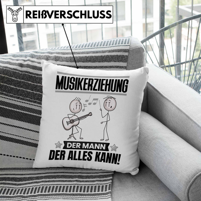 Musikerziehung Kissen mit Füllung 40x40 Geschenk für Musikerziehung Der Mann Der Alles Kann Geschenkidee zum Geburtstag (Grau) Blau Trendation