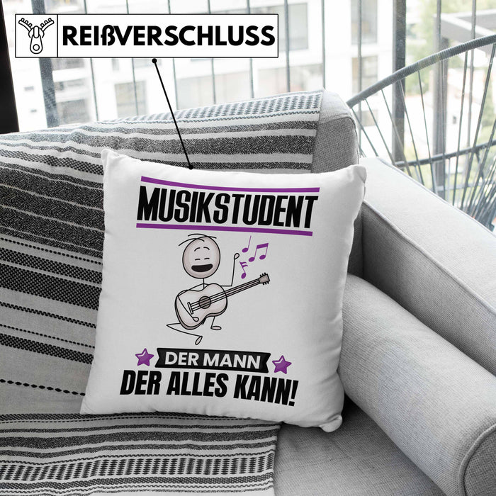 Musikstudent Kissen mit Füllung 40x40 Geschenk für Musikstudent Der Mann Der Alles Kann Geschenkidee zum Geburtstag (Grau) Grün Trendation