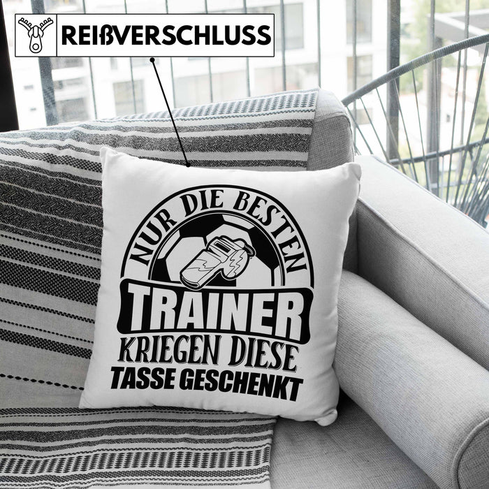 Trainer Geschenk Kissen mit Füllung 40x40 Nur Die Besten Trainer Kriegen Diese Kissen mit Füllung 40x40 Geschenkt Fußball Basketball Eis-Hockey Trainer Geschenkidee (Grau) Grün Trendation