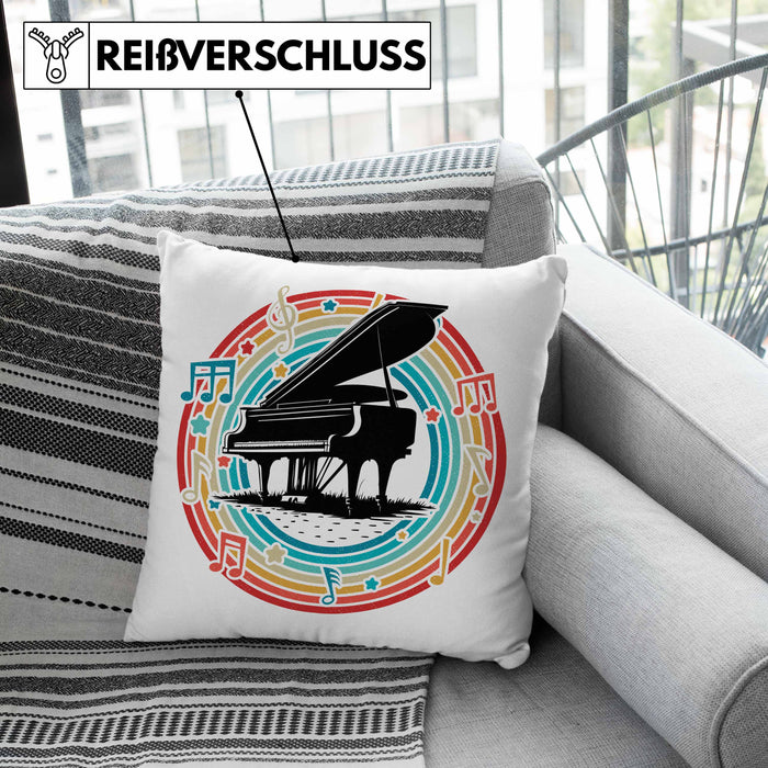 Piano-Spieler Kissen mit Füllung 40x40 Geschenk Klavier Geschenkidee Flügel Musiker (Grau) Grün Trendation