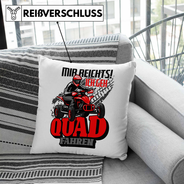 Mir Reichts Ich Geh Quad Fahren Kissen mit Füllung 40x40 Geschenk Quadfahrer Geschenkidee Lustiger Spruch (Grau) Blau Trendation