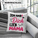 Mama Geschenk Kissen mit Füllung 40x40 Ich Hab Dich Lieb Mama Geschenkidee Muttertagsgeschenk von Sohn Tochter (Grau) Blau Trendation