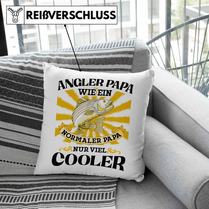 Angler Papa Geschenk Vatertag Geschenkidee von Sohn für Angler-VaterKissen mit Füllung 40x40 (Grau) Grün Trendation