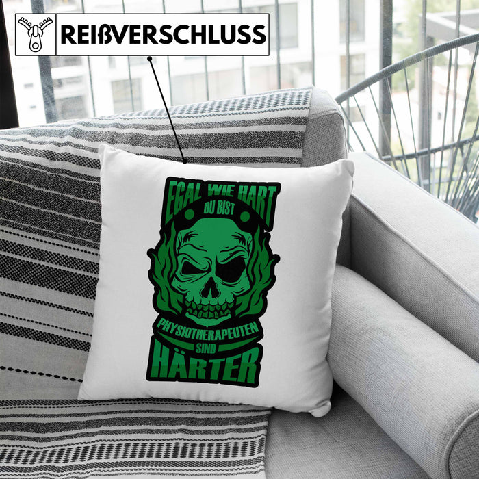 Kissen mit Füllung 40x40 für Physiotherapeuten Geschenk für Physiotherapie (Grau) Blau Trendation