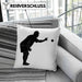 Boule Kissen mit Füllung 40x40 Geschenk Boule-Spieler Geschenkidee Spruch Grafik Werfender Boule Spieler (Grau) Grau Trendation