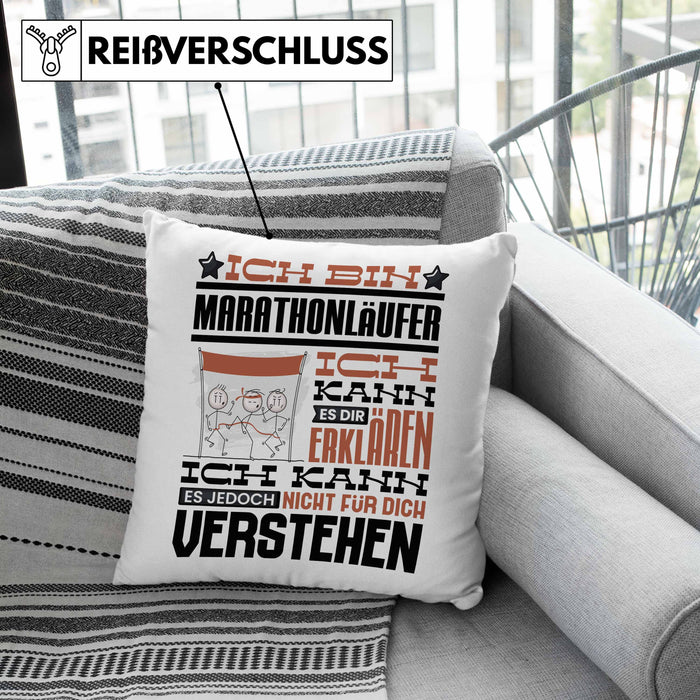Marathonläufer Geschenk Kaffee-Kissen mit Füllung 40x40 Geschenkidee für Marathonläufer Ich Bin Marathonläufer Ich Kann Es Dir Erklären Jedoch Nicht Für Dich Verstehen Spruch Lustig (Grau) Grün Trendation