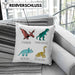 Arten Von Dinosauriern Kissen mit Füllung 40x40 Geschenk Für Jungs Dinos T-Rex Jungen Mädchen Dinos Tyrannosaurus (Grau) Rosa Trendation