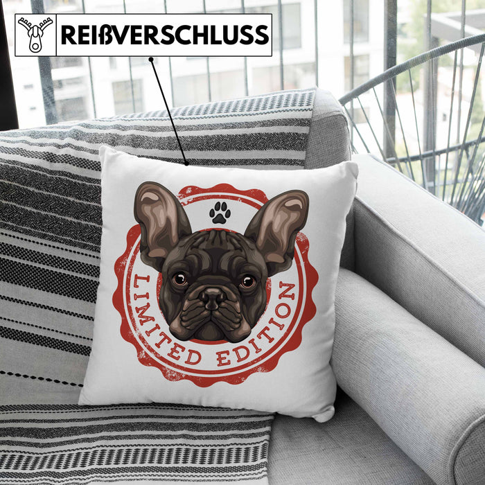 Boxer Hunde Kissen mit Füllung 40x40 Geschenk Hundebesitzerin Boxer Frauchen Herrchen Geschenkidee Kaffee-Kissen mit Füllung 40x40 Limited Edition (Grau) Rosa Trendation