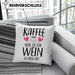 Lustige Kaffeeliebhaber Sprüche Weil Es für Wein Zu Früh Ist Kaffee Fan GeschenkideeKissen mit Füllung 40x40 (Grau) Rosa Trendation