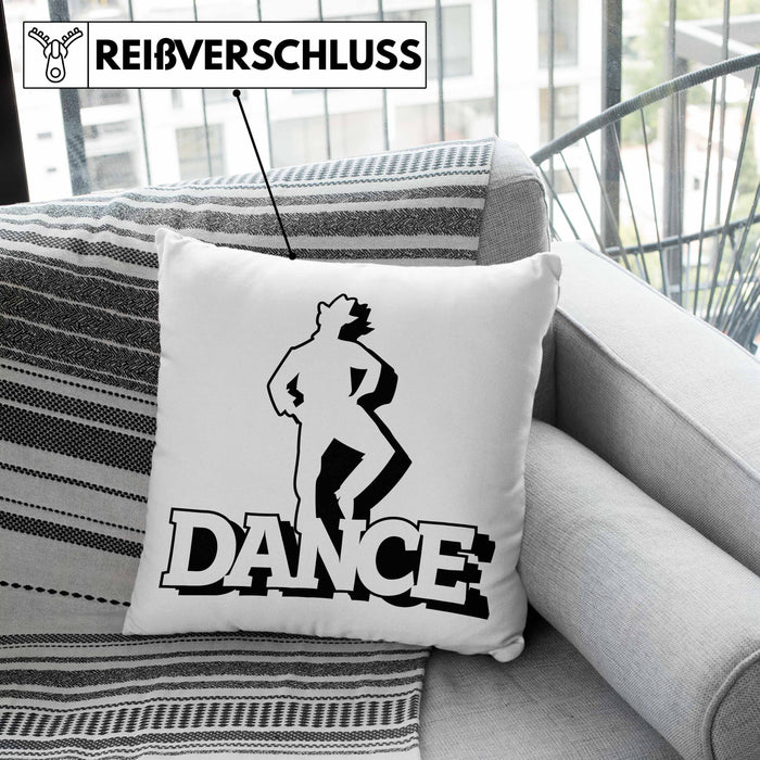 Lustige Tänzer Kissen mit Füllung 40x40 Geschenk für Tänzer und Tänzerinnen "Dance" (Grau) Grau Trendation
