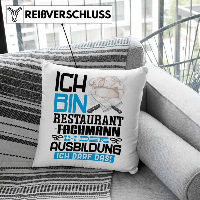 Restaurantfachmann Ausbildung Kissen mit Füllung 40x40 Geschenk Ich Bin Restaurantfachmann In Der Ausbildung Ich Darf Das Geschenkidee Spruch (Grau) Grau Trendation