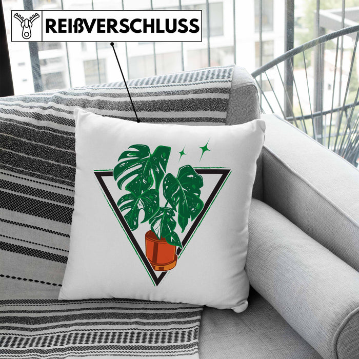 Gärtner Geschenk Kissen mit Füllung 40x40 Pflanzen Motiv Design Geschenkidee Garten-Pflege (Grau) Blau Trendation
