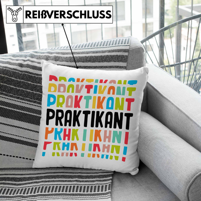 Praktikant Kissen mit Füllung 40x40 Geschenk Für Praktikanten Geschenkidee (Grau) Grün Trendation