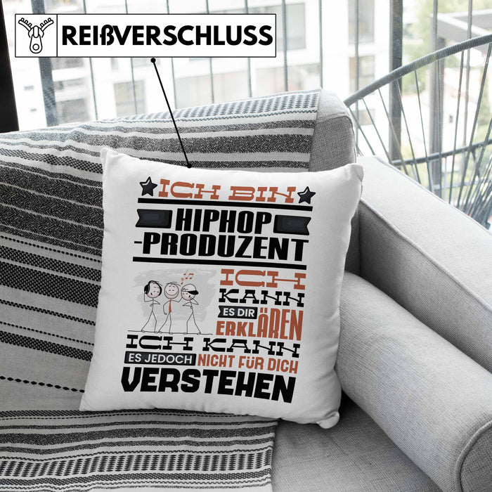 Hiphop-Produzent Geschenk Kissen mit Füllung 40x40 Geschenkidee für Hiphop-Produzent Geburtstag Lustig Ich Bin Hiphop-Produzent Ich Kann Es Dir Erklären Aber Nicht Für Dich Verstehen (Grau) Grün Trendation