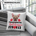 Französische Bulldogge Besitzer Mom Mama Kissen mit Füllung 40x40 Geschenk Lustiger Spruch Geschenkidee Französische Bulldogge Besitzerin (Grau) Rosa Trendation
