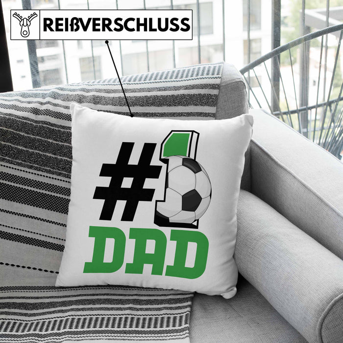 Fußball-Trainer Fußballer Nummer 1 Dad Vater Kissen mit Füllung 40x40 Geschenk Fußball Papa Geschenkidee Bester Papa Der Welt Vatertag Lustige Geschenkidee (Grau) Rosa Trendation